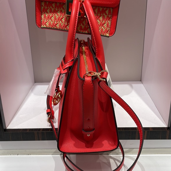 Michael Kors Avril Small Signature PVC Top Zip Satchel Crossbody Bag - Picture 6 of 16